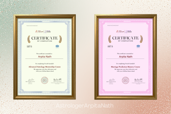 arpita astrology certificates